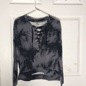 Tie dye cross laced long sleeve